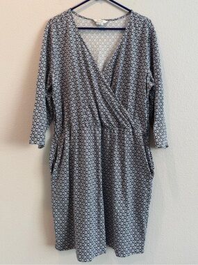 Boden Blue and White Printed Dress